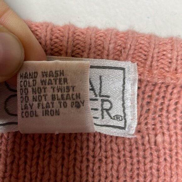 Vintage 90s Casual Corner Small Pink Dainty Crochet Knit Heavy Cozy Sweater - Picture 6 of 8